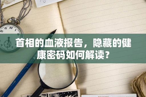 首相的血液报告，隐藏的健康密码如何解读？