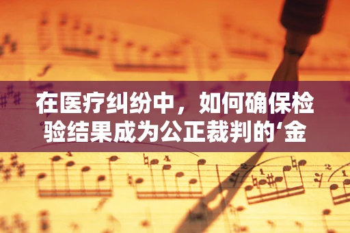 在医疗纠纷中，如何确保检验结果成为公正裁判的‘金标准’？