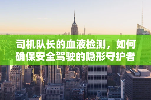 司机队长的血液检测，如何确保安全驾驶的隐形守护者？