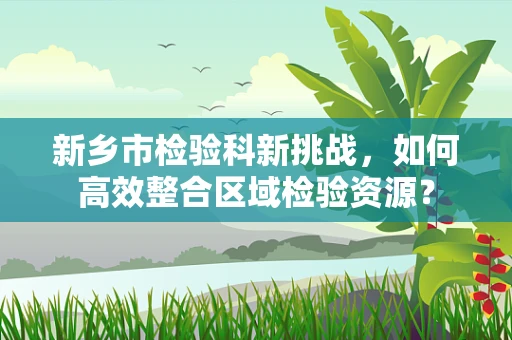 新乡市检验科新挑战，如何高效整合区域检验资源？