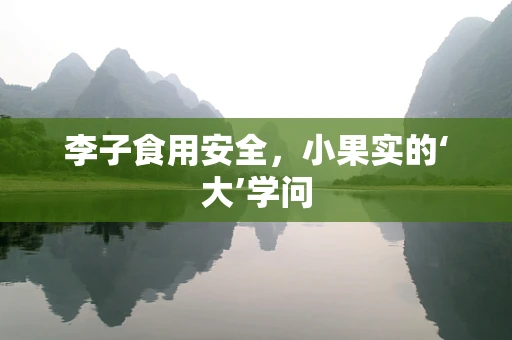 李子食用安全，小果实的‘大’学问