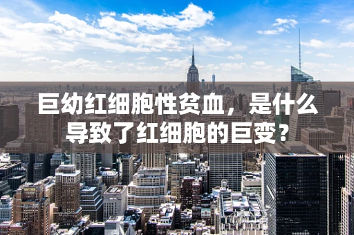 巨幼红细胞性贫血，是什么导致了红细胞的巨变？