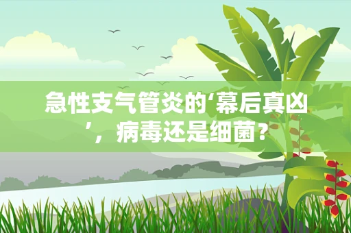急性支气管炎的‘幕后真凶’，病毒还是细菌？