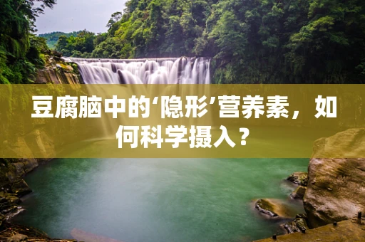 豆腐脑中的‘隐形’营养素，如何科学摄入？