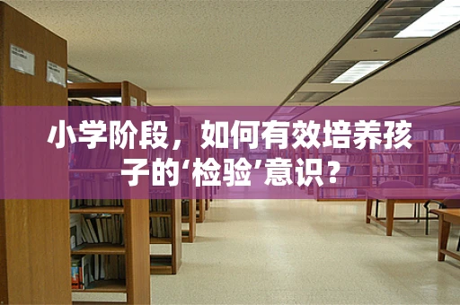 小学阶段，如何有效培养孩子的‘检验’意识？