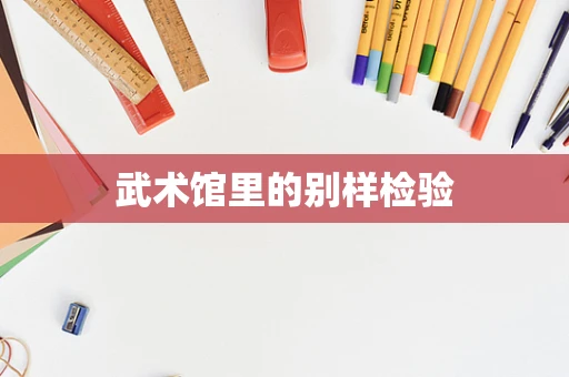 武术馆里的别样检验