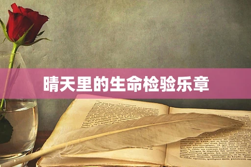 晴天里的生命检验乐章