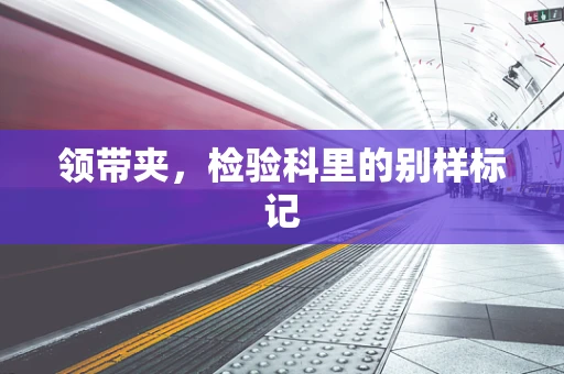 领带夹，检验科里的别样标记