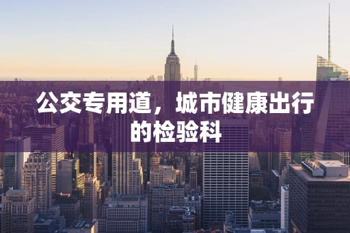 公交专用道，城市健康出行的检验科